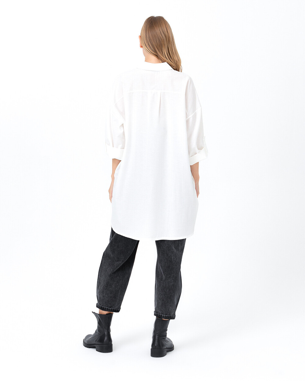 Oversıze Düz Gömlek