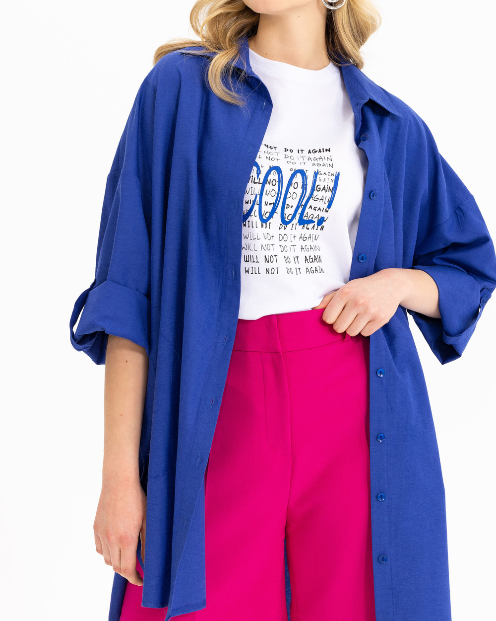 Oversıze Düz Gömlek