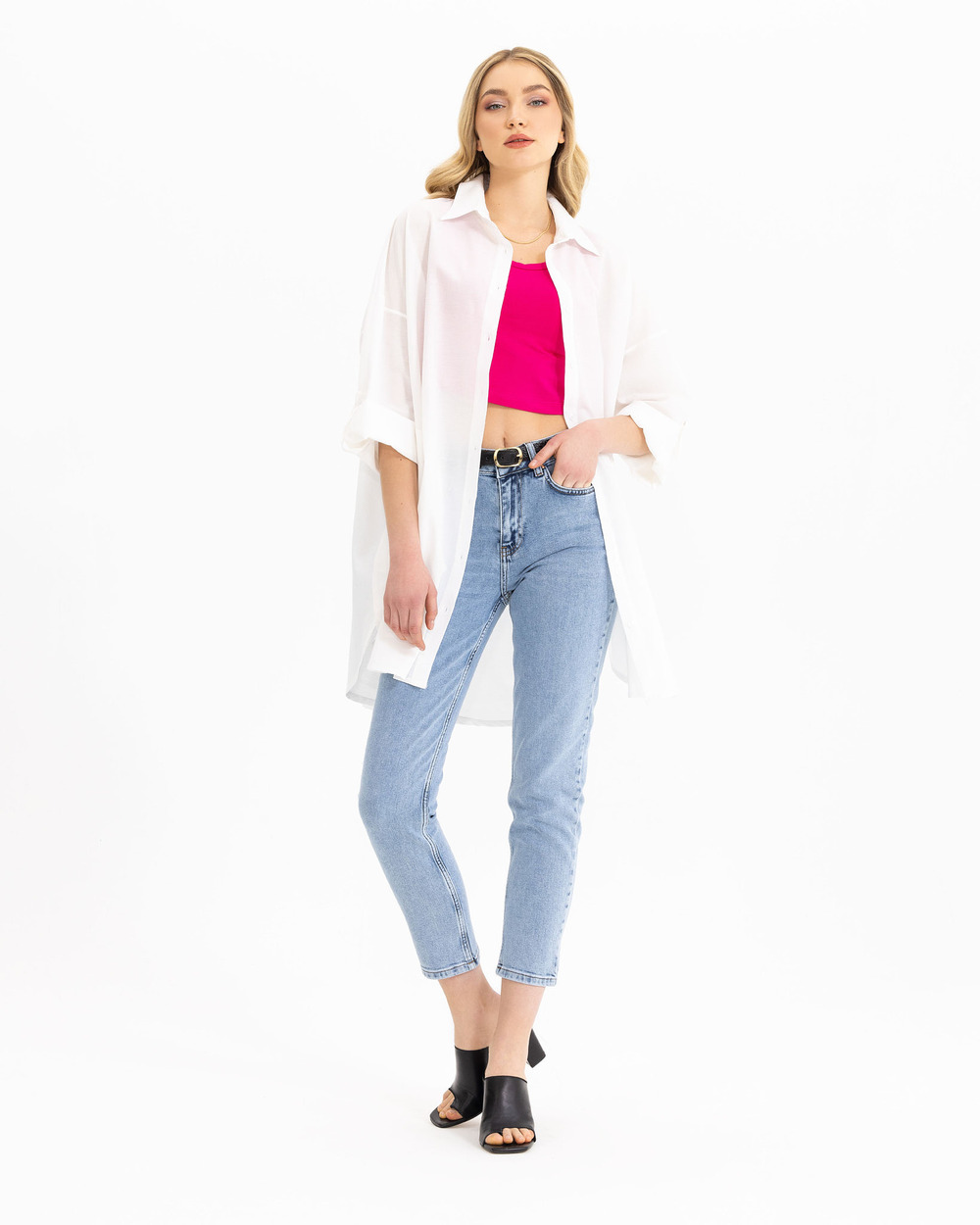 Oversıze Düz Gömlek