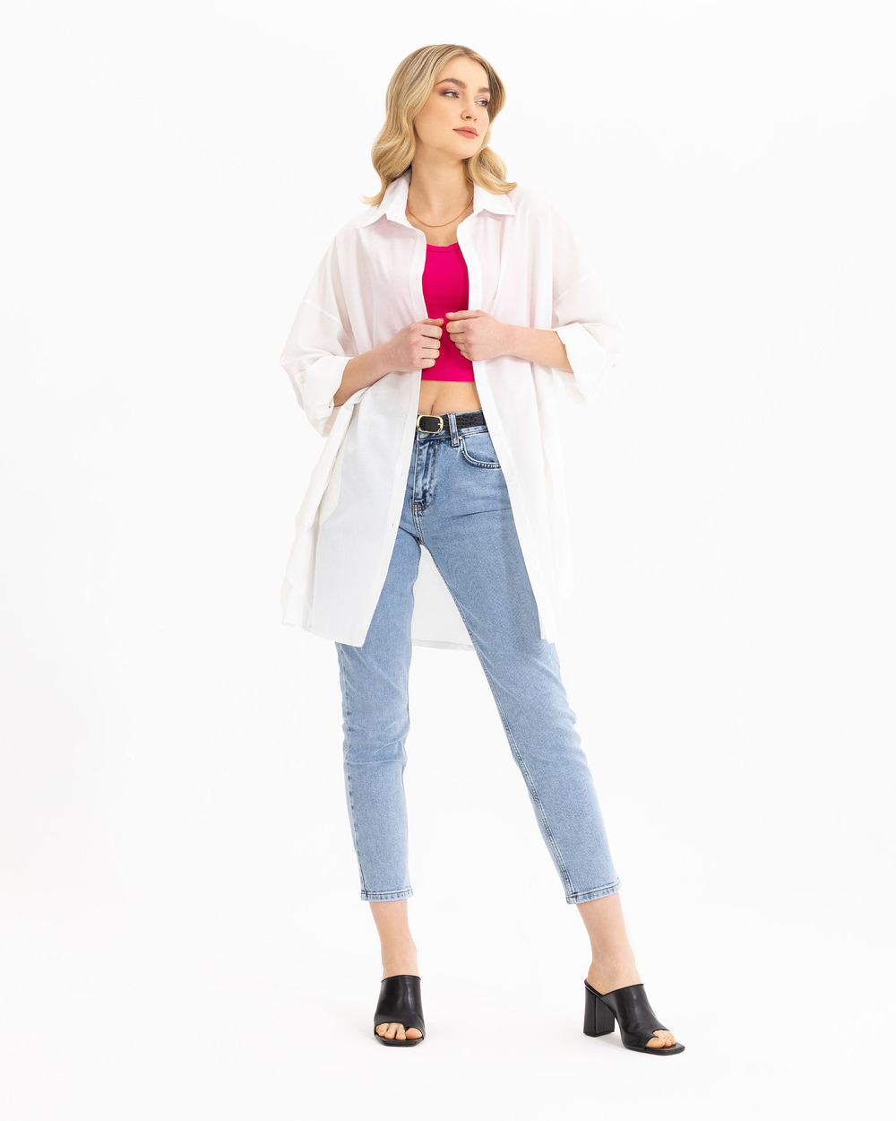 Oversıze Düz Gömlek