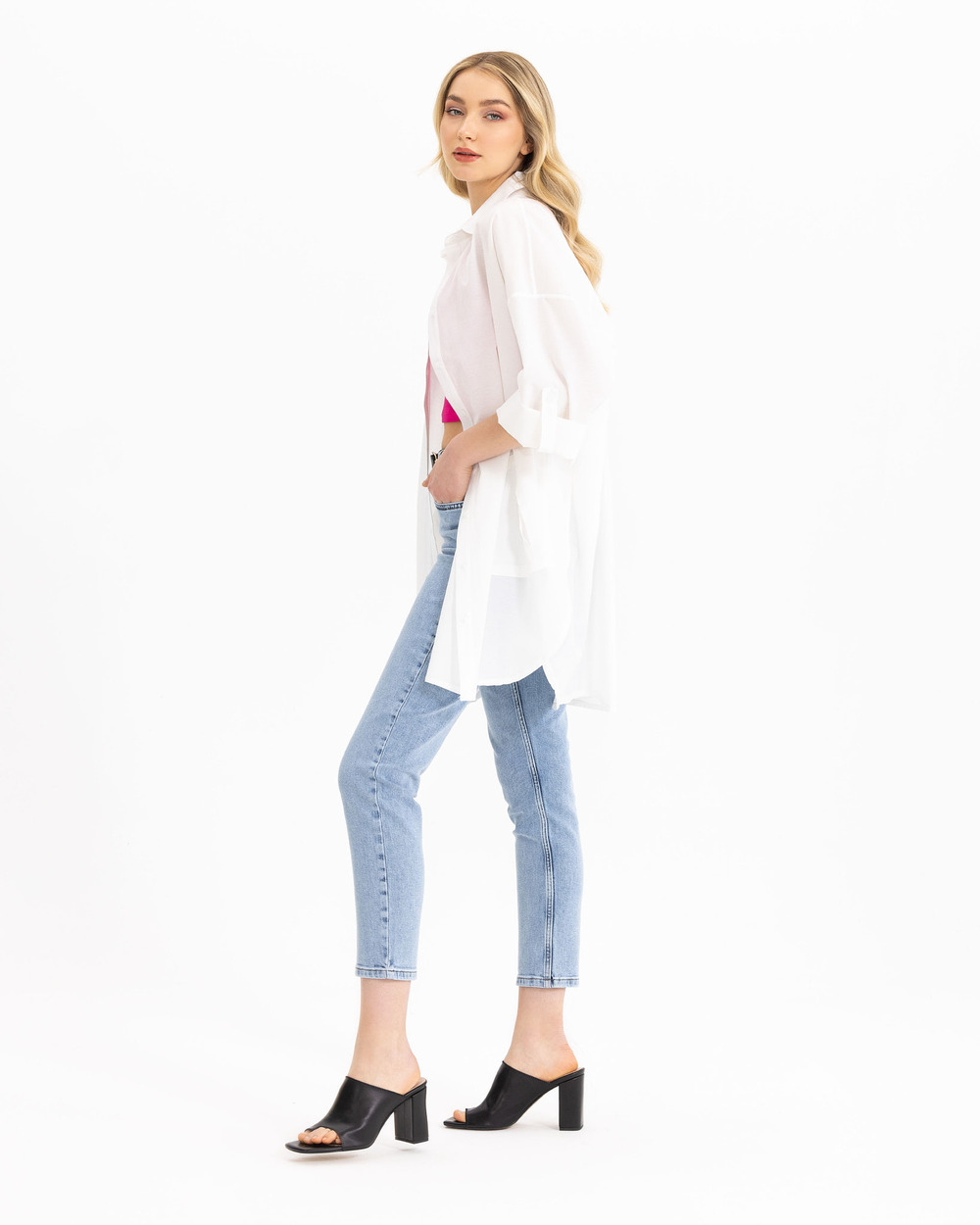 Oversıze Düz Gömlek