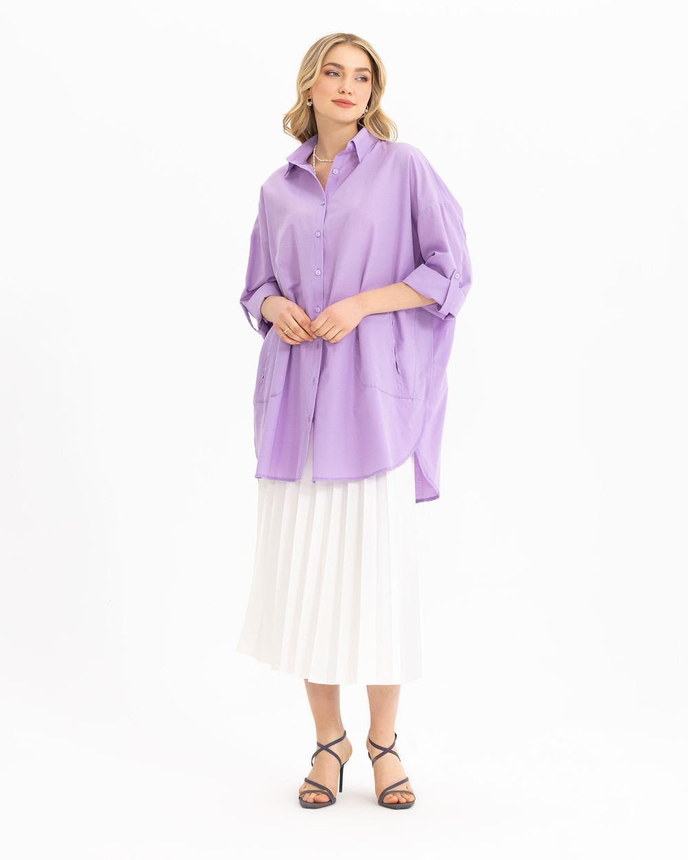 Oversıze Düz Gömlek