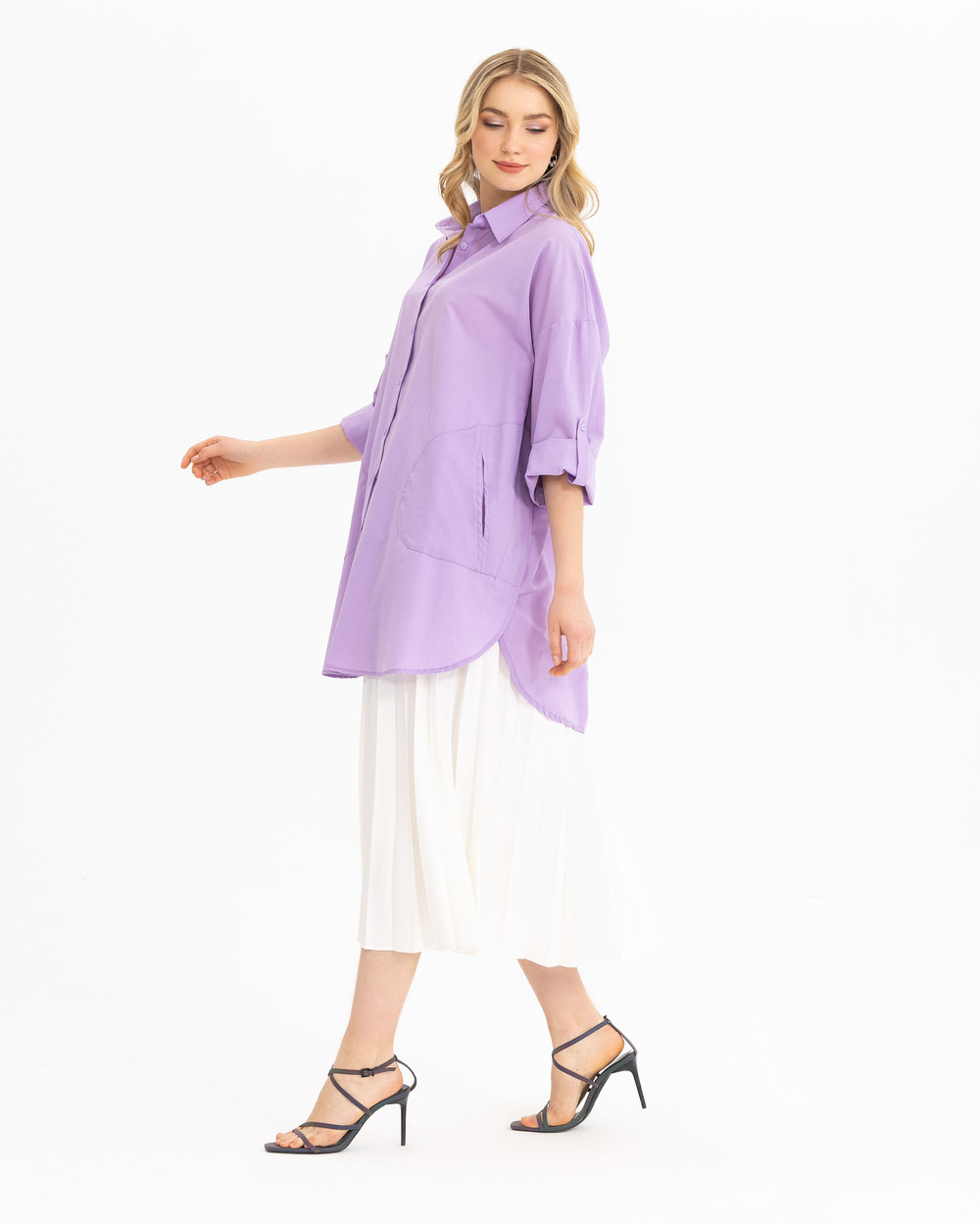 Oversıze Düz Gömlek