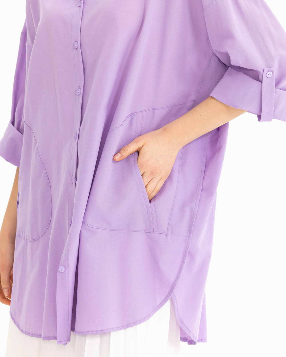 Oversıze Düz Gömlek