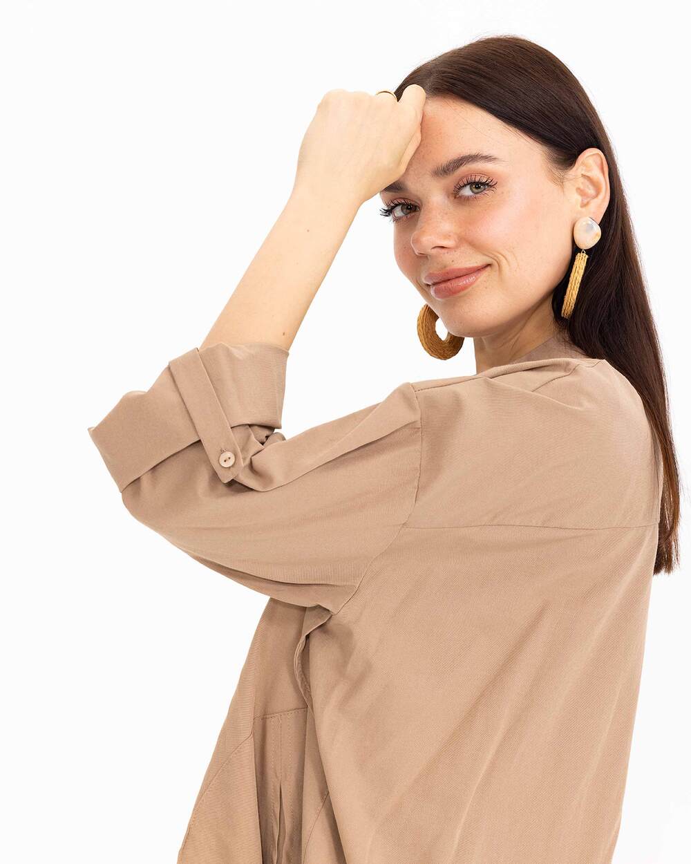 Oversıze Düz Gömlek