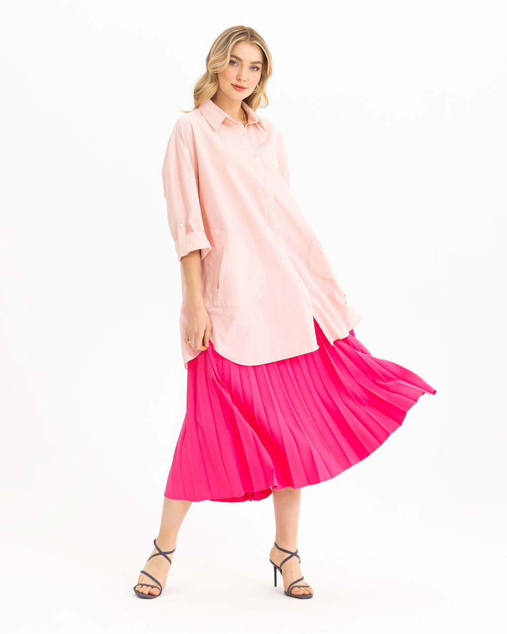 Oversıze Düz Gömlek