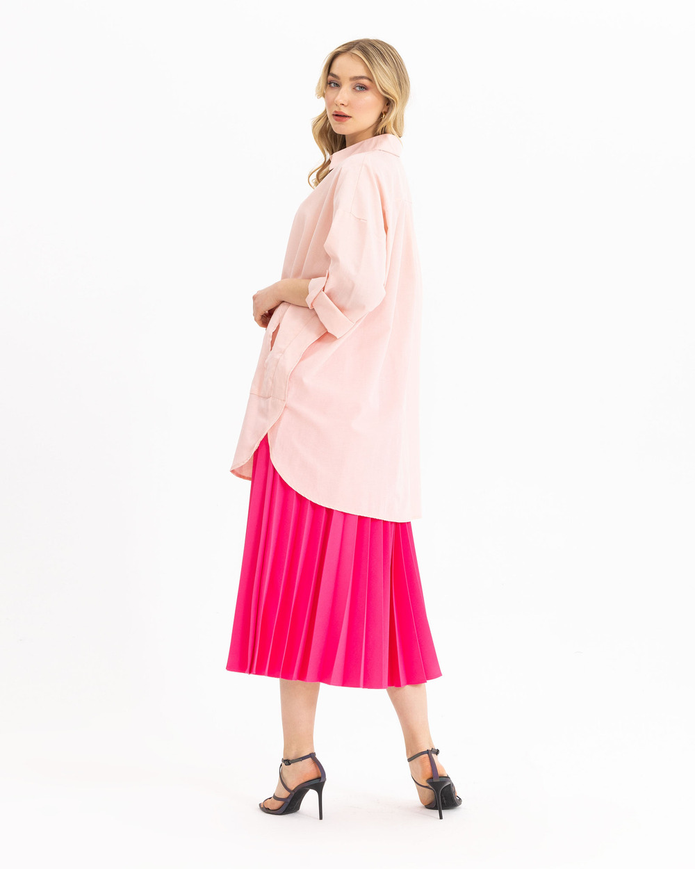 Oversıze Düz Gömlek