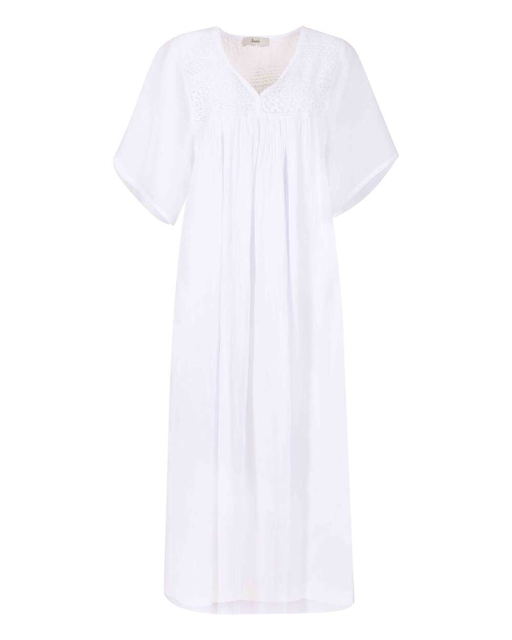  Lace Detailed V-Neck Maxi Length Dress