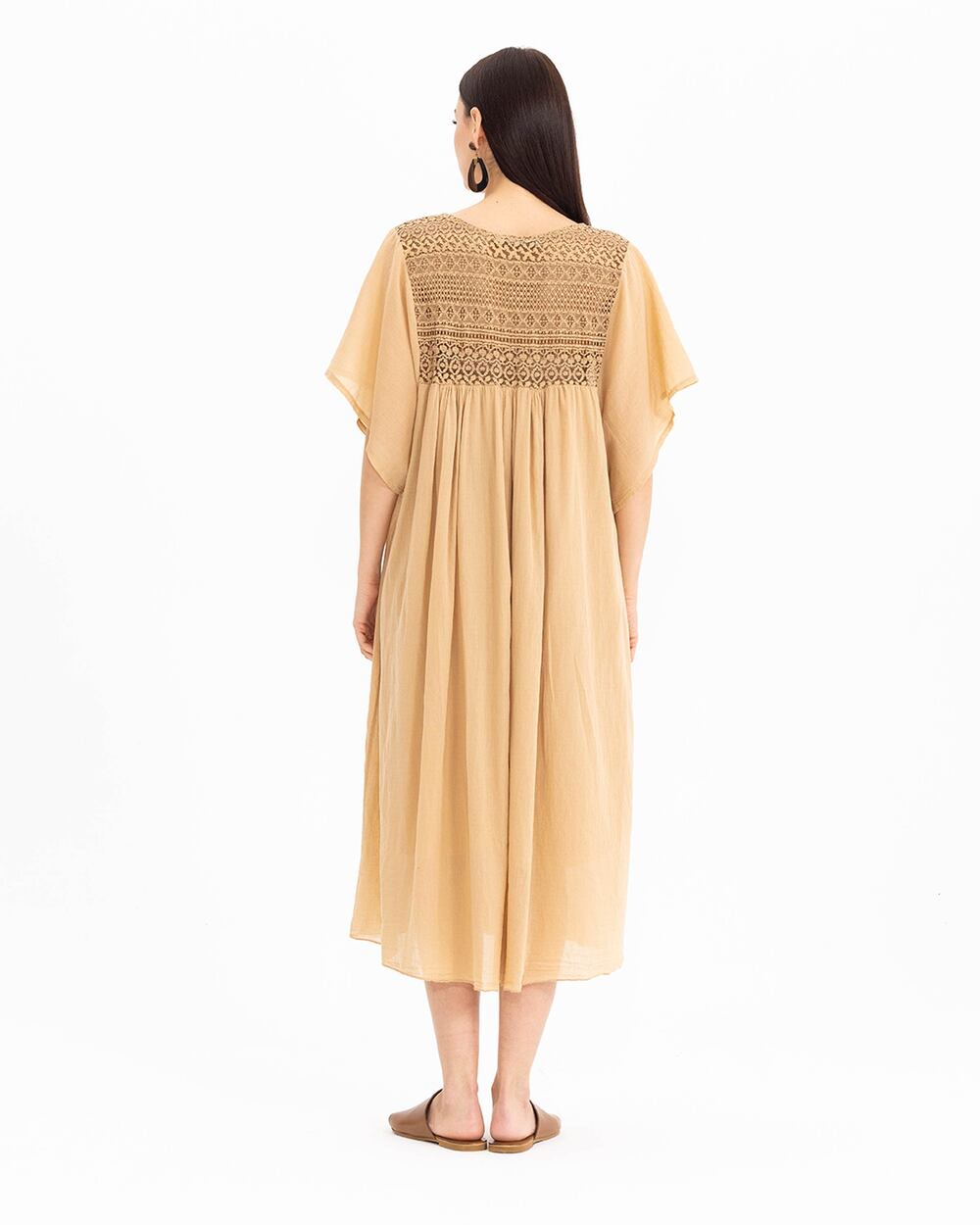  Lace Detailed V-Neck Maxi Length Dress