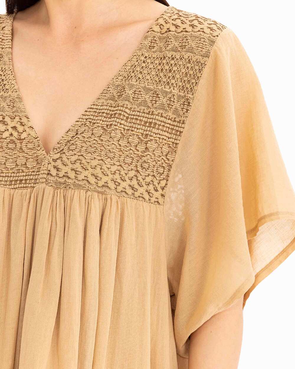  Lace Detailed V-Neck Maxi Length Dress