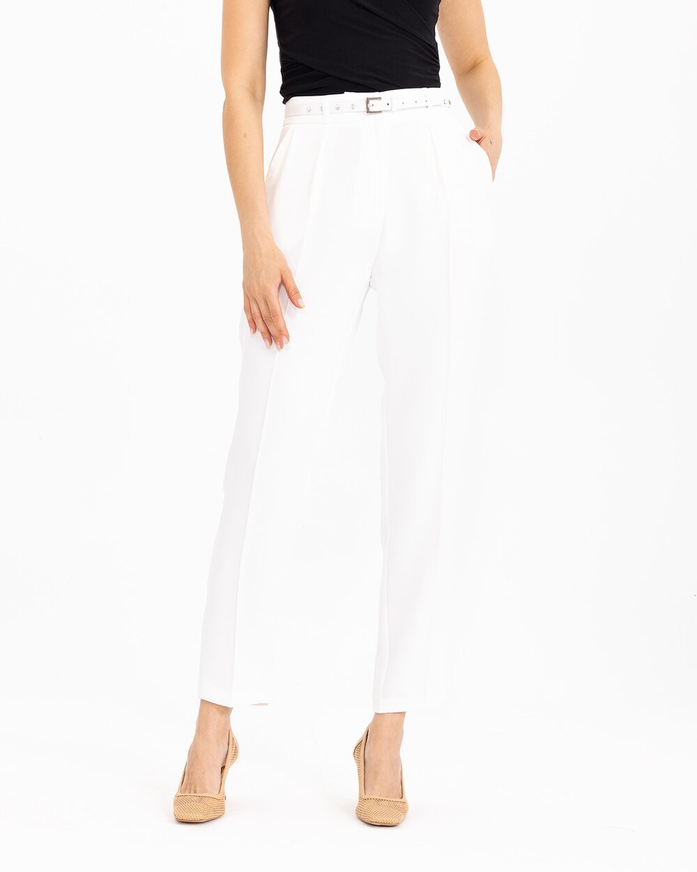  Belted Relax Fit Trousers