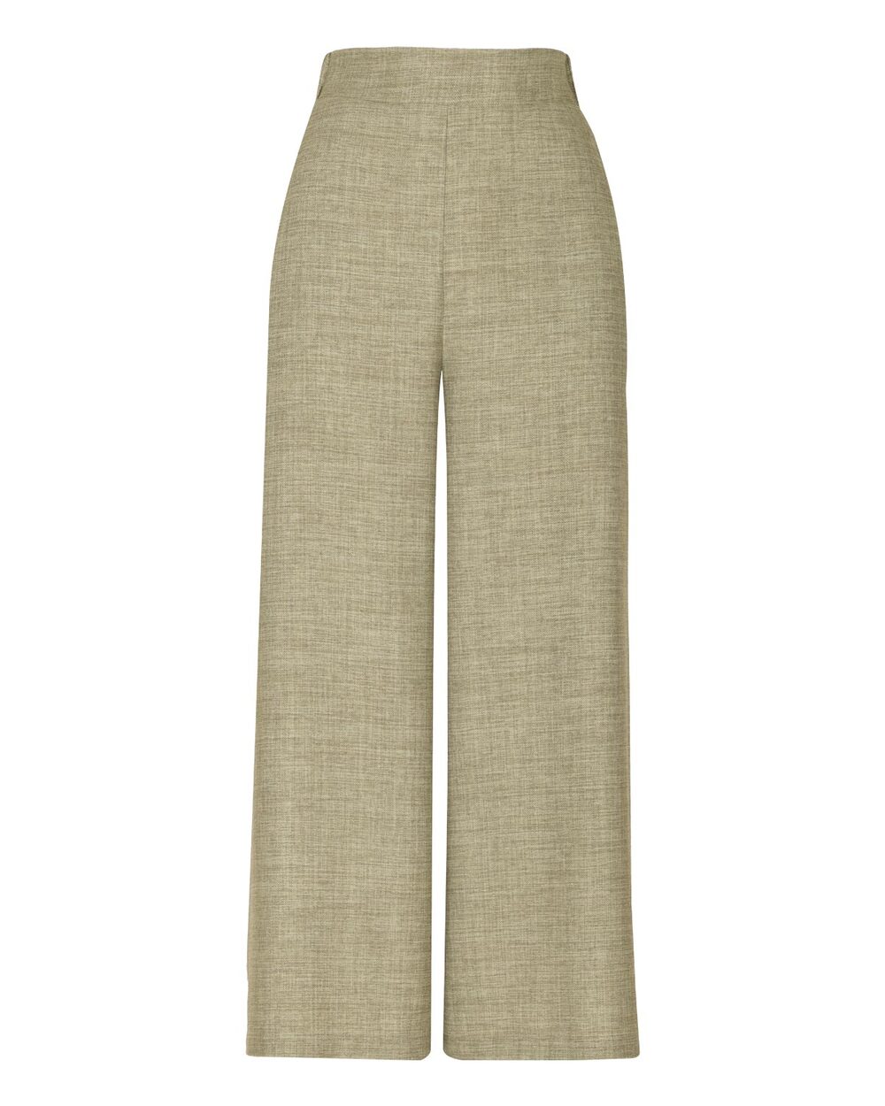 Keten Görünümlü Geniş Paça Pantolon