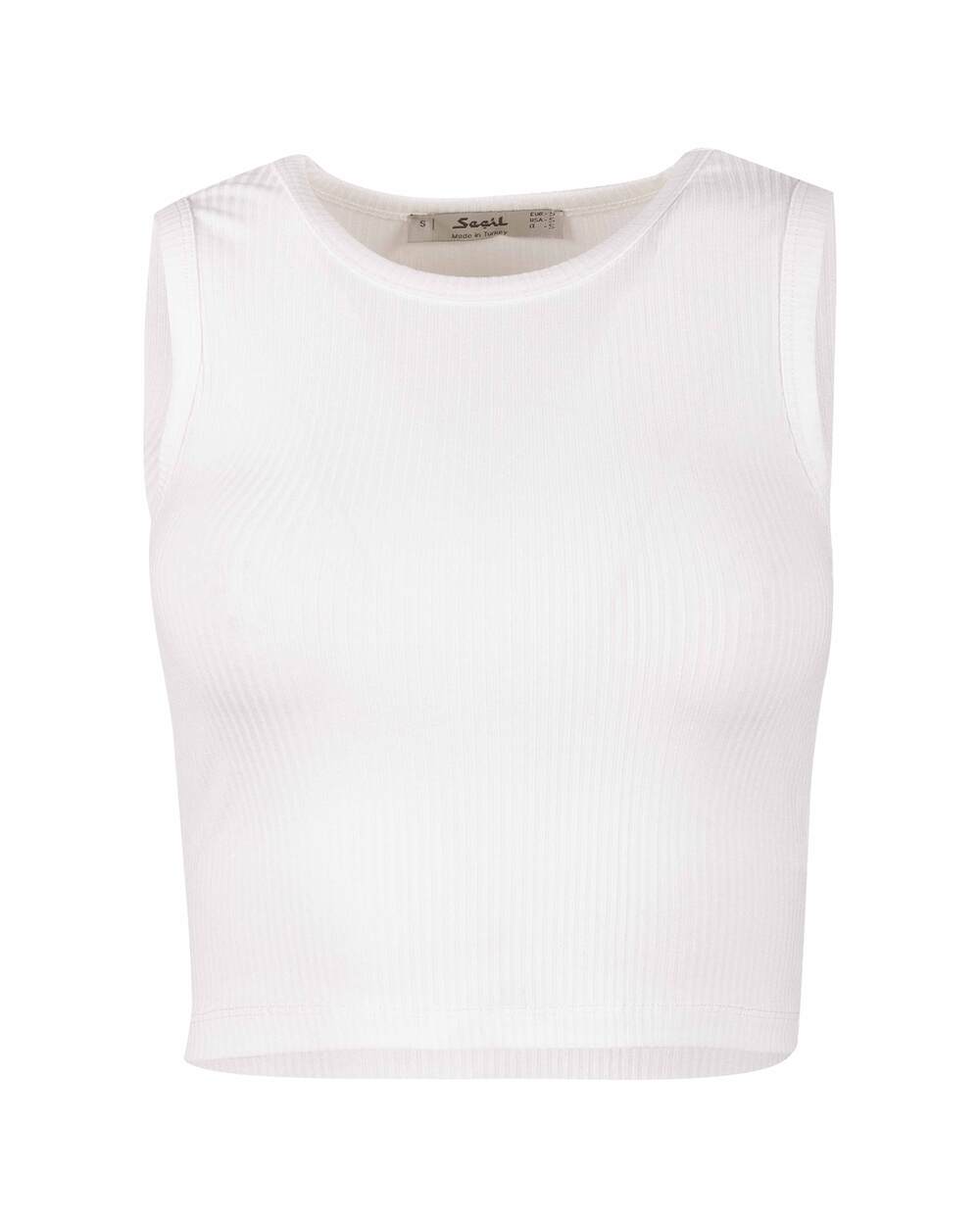 Ribbed Sleeveless Crop T-Shirt