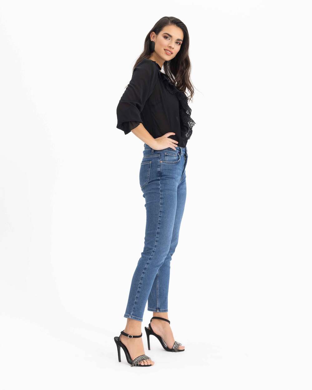 Ruffle V-Neck Blouse