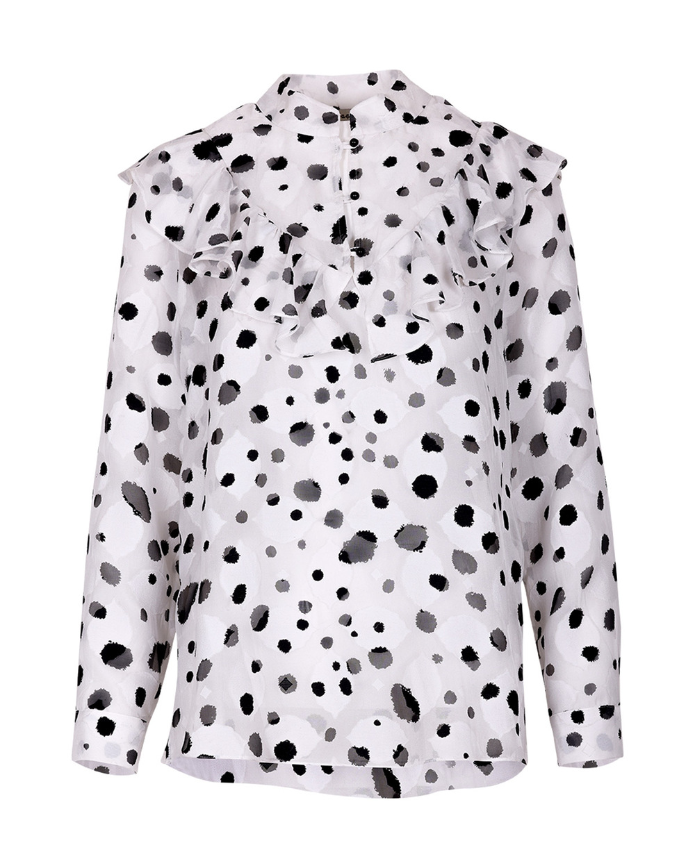 Puantiyeli Volanlı Bluz