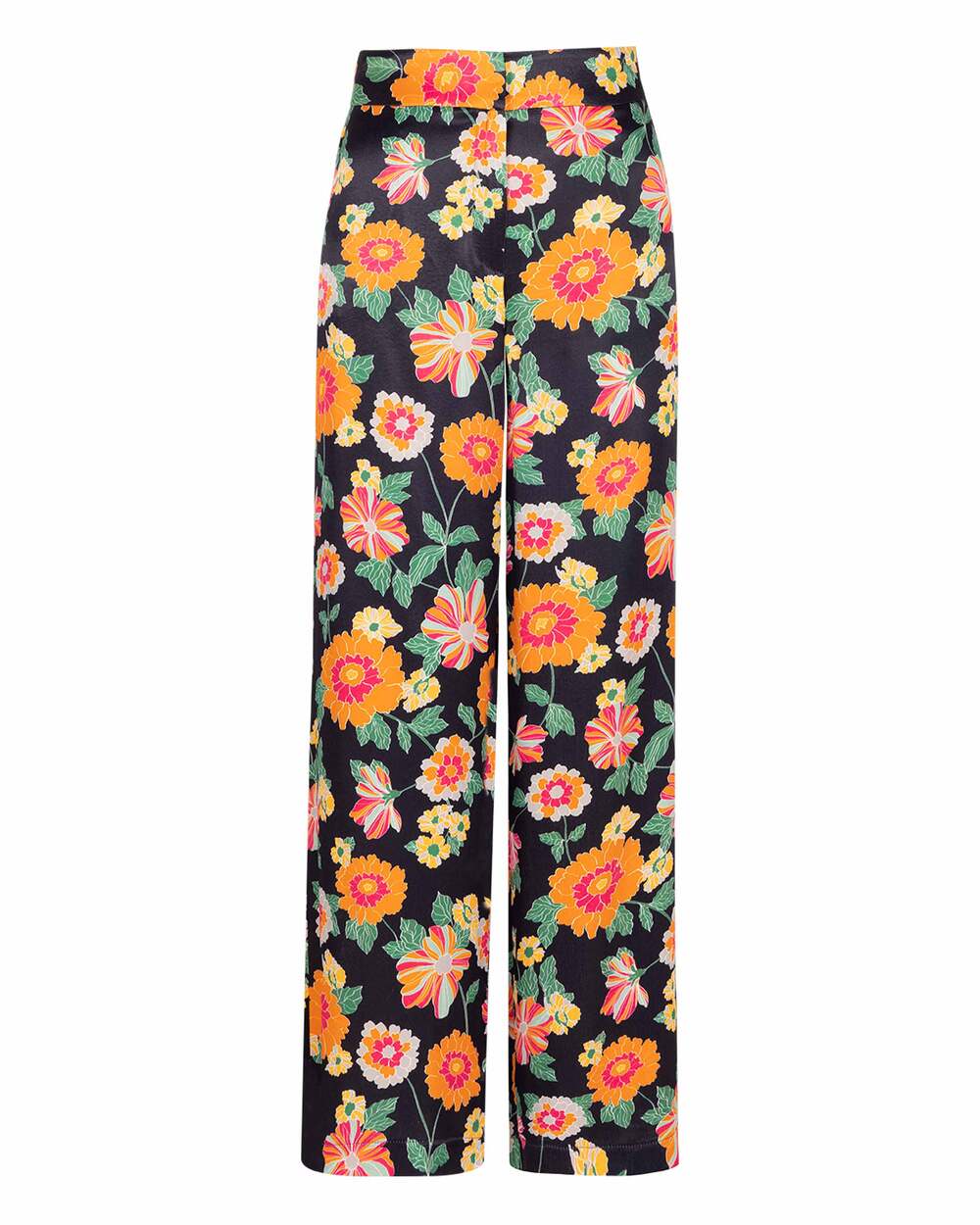 Floral Patterned Wide Leg Trousers - SecilStore