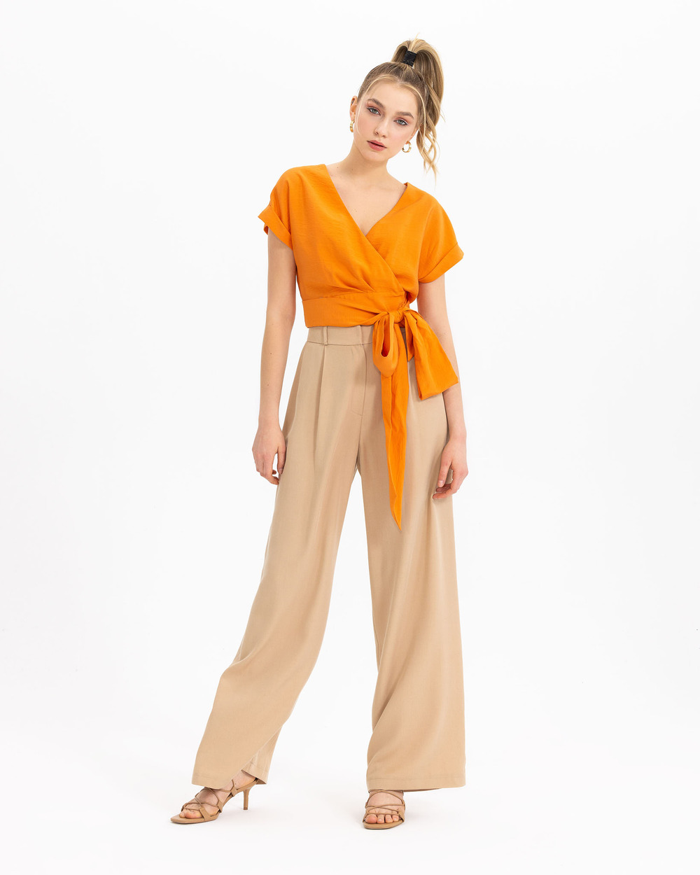 Pile Detaylı Palazzo Pantolon