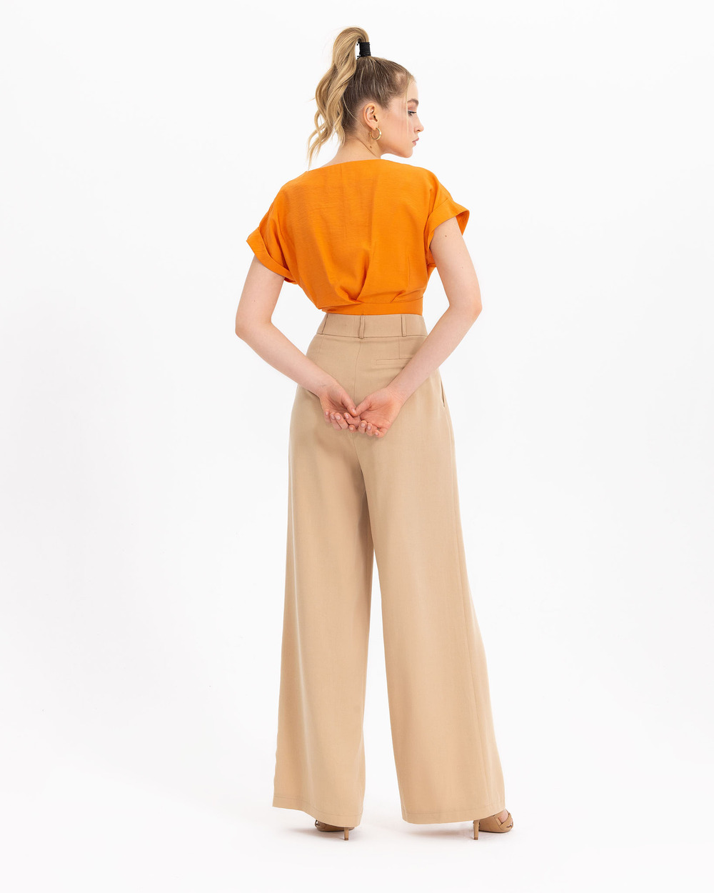 Pile Detaylı Palazzo Pantolon