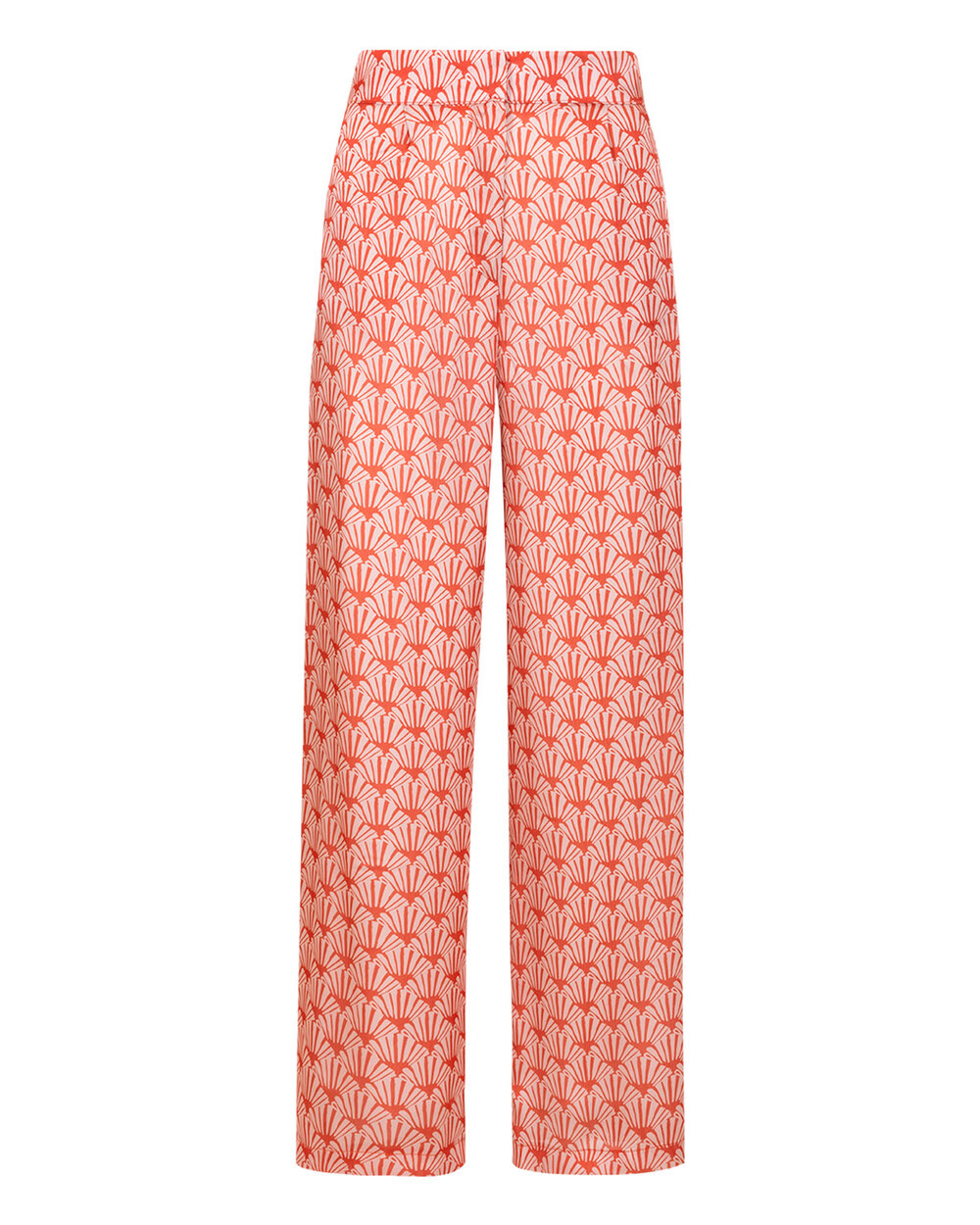 Patterned Satin Look Wide Leg Trousers