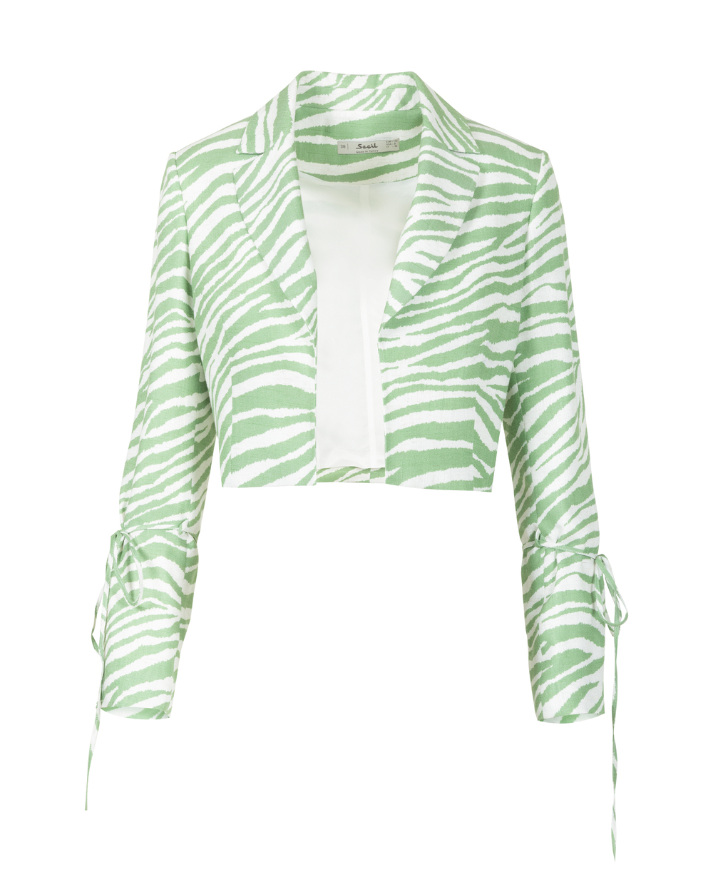  Zebra Patterned Linen Jacket