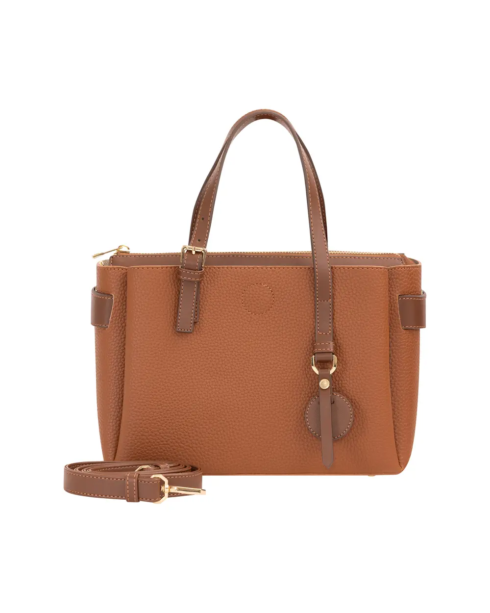 Faux Leather Zippered Handbag