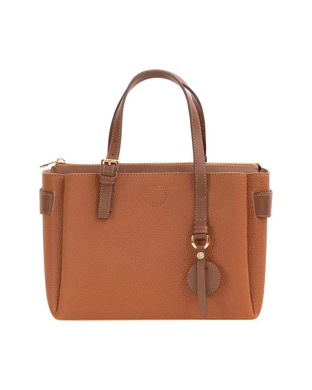 Faux Leather Zippered Handbag