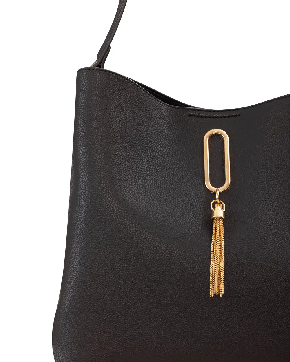 Faux Leather Accessorized Handbag