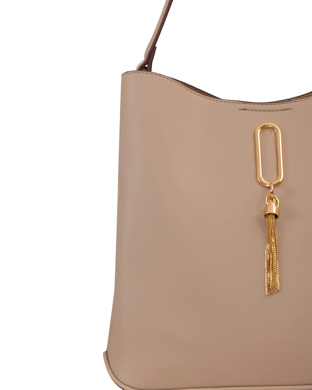 Faux Leather Accessorized Handbag
