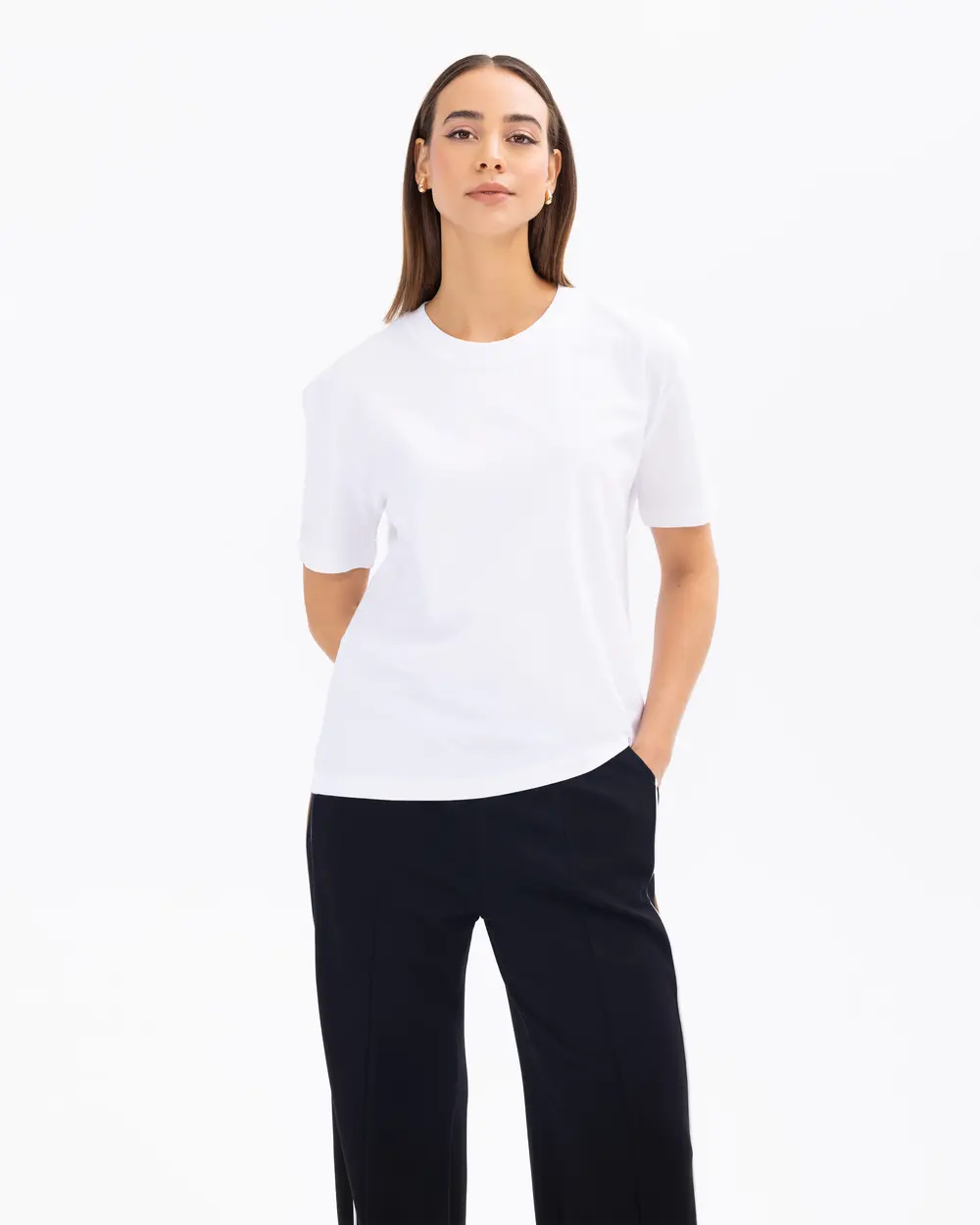 Short-Sleeved Crew Neck Basic T-Shirt