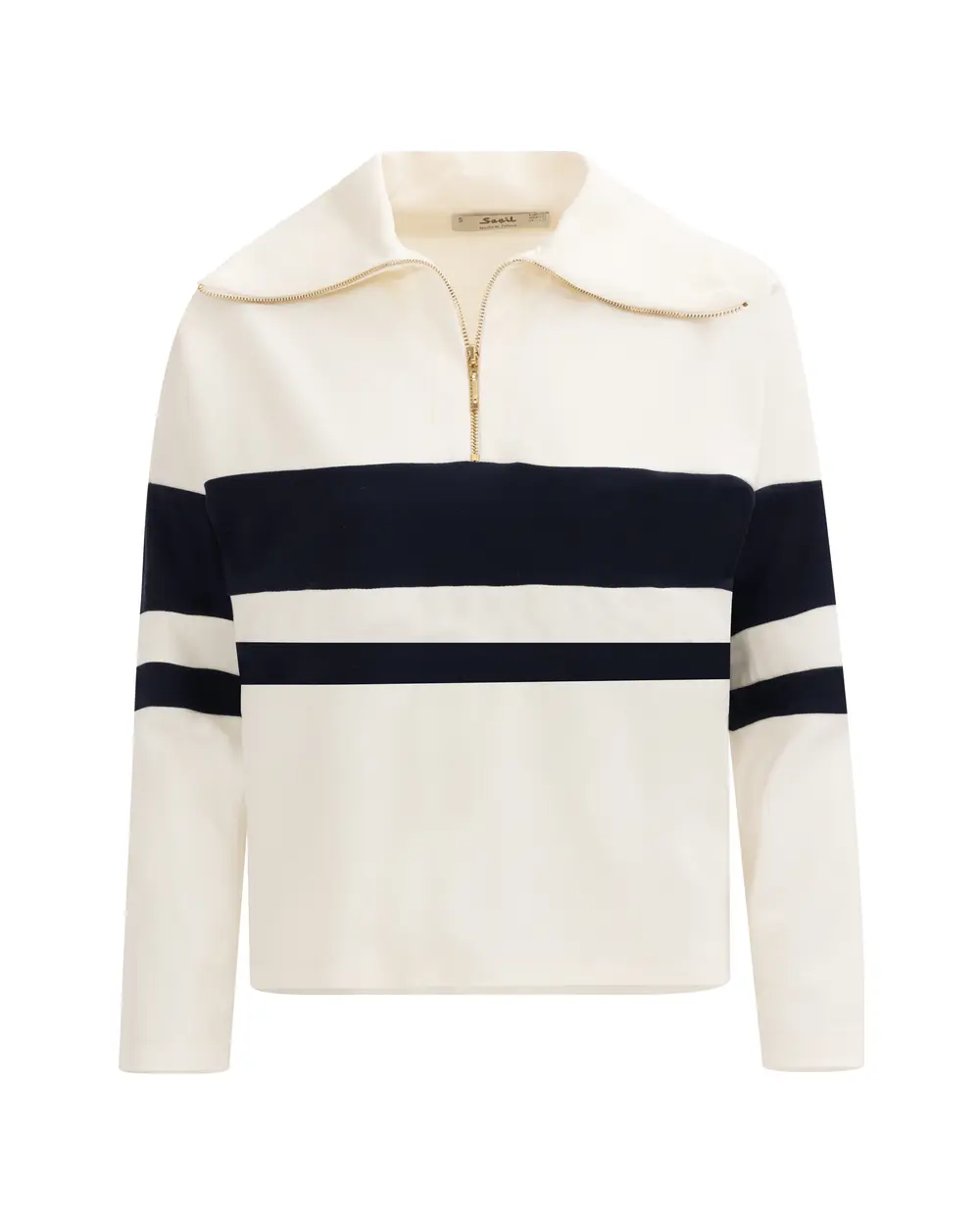 Zippered Stripped Sweatshirt