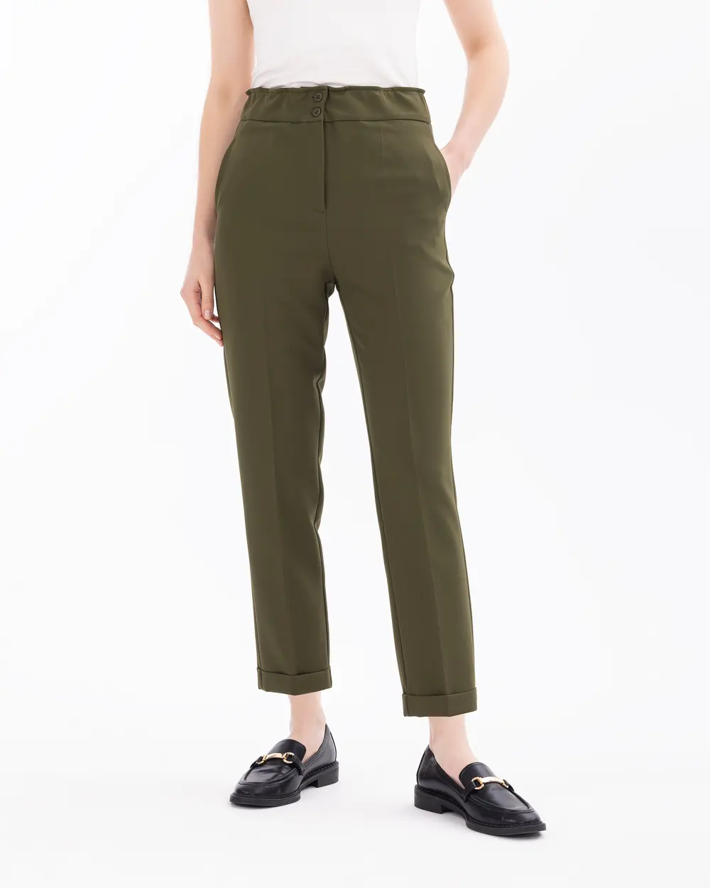 Ankle-Length Carrot Cut Trousers