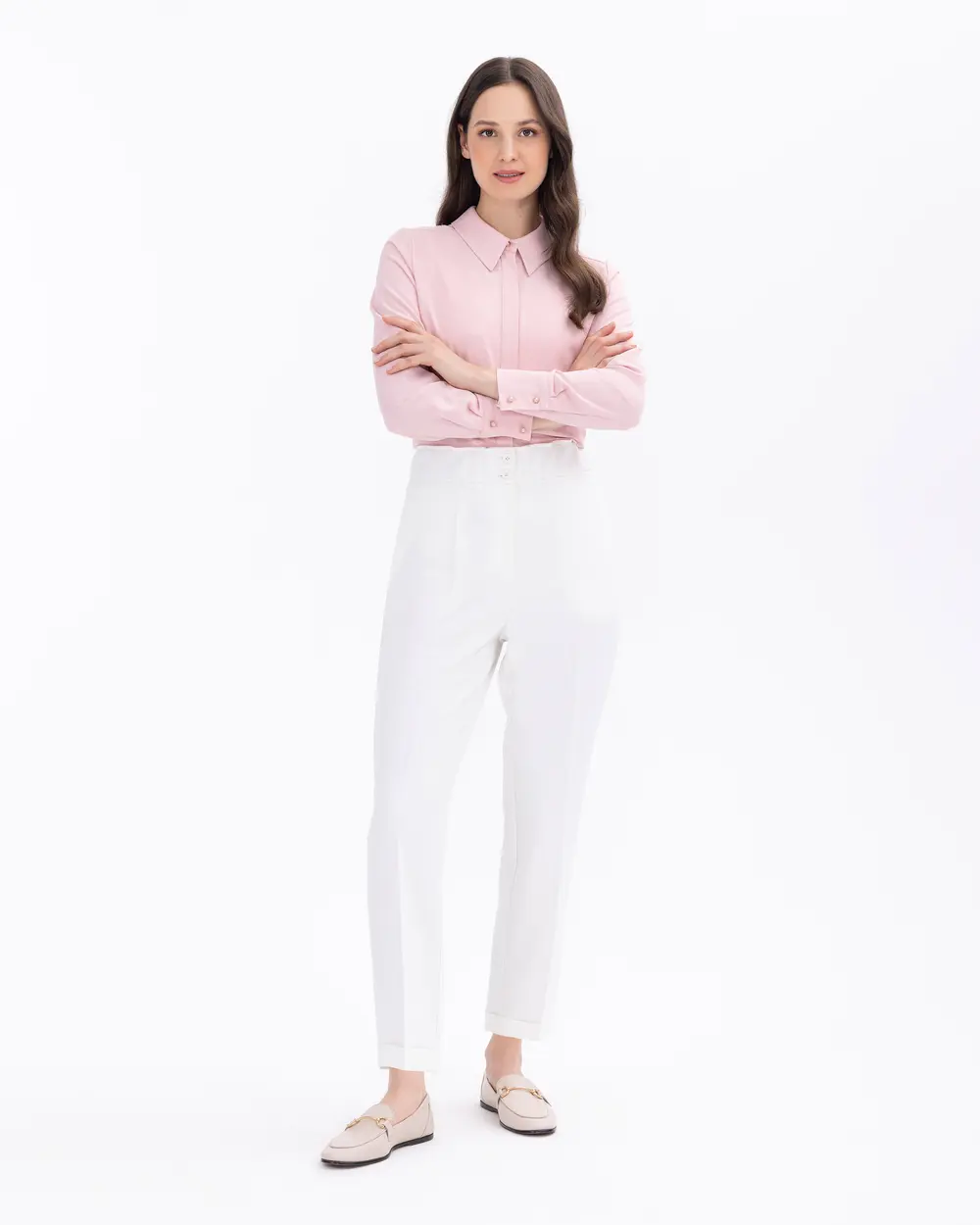 Ankle-Length Carrot Cut Trousers