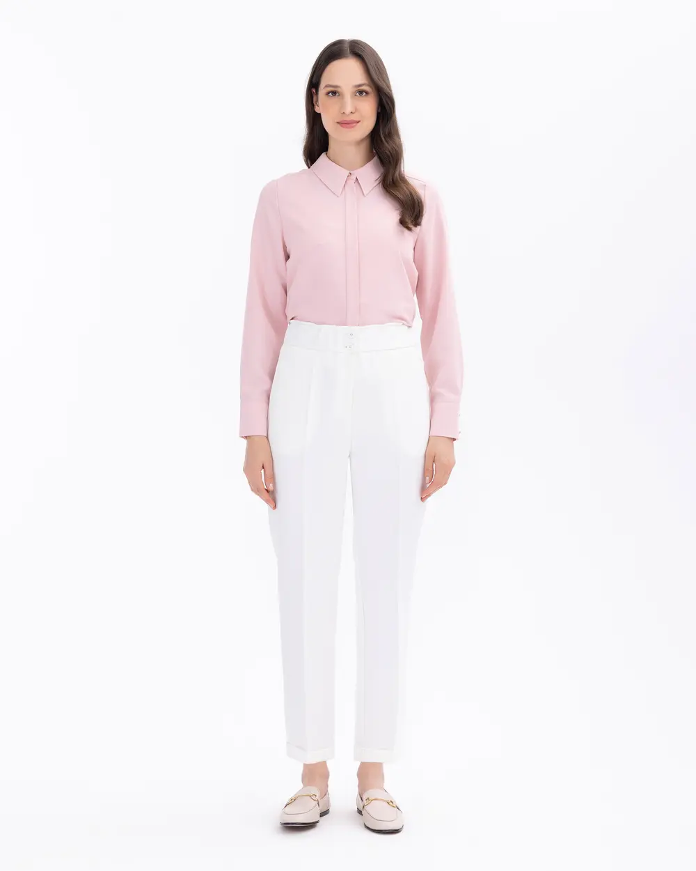 Ankle-Length Carrot Cut Trousers