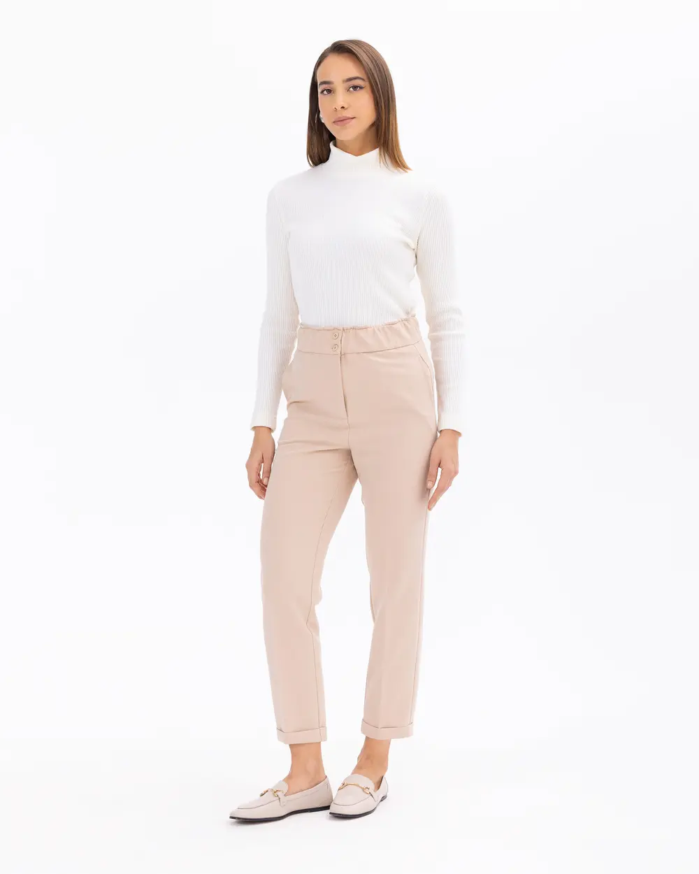 Ankle-Length Carrot Cut Trousers