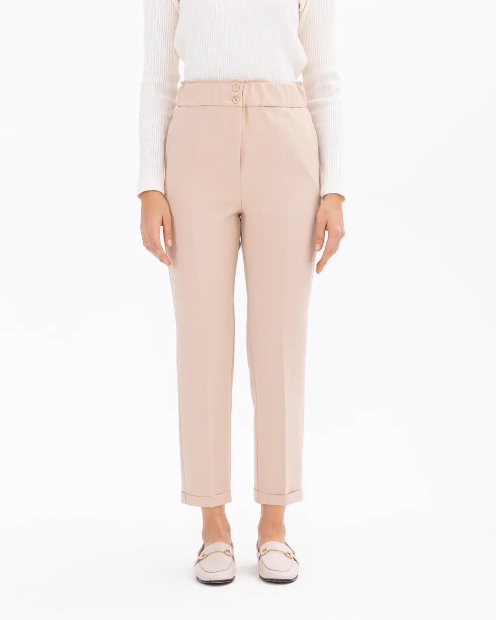 Ankle-Length Carrot Cut Trousers