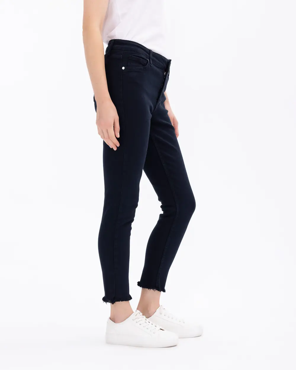 Skinny Ankle-Length Distressed Pants