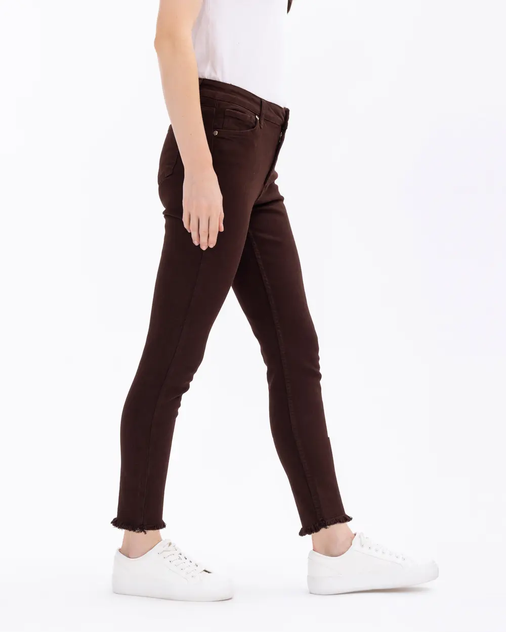 Skinny Ankle-Length Distressed Pants