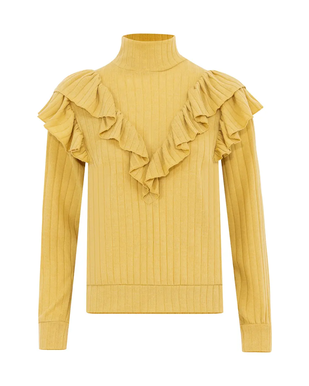 Ruffled best sale turtleneck blouse