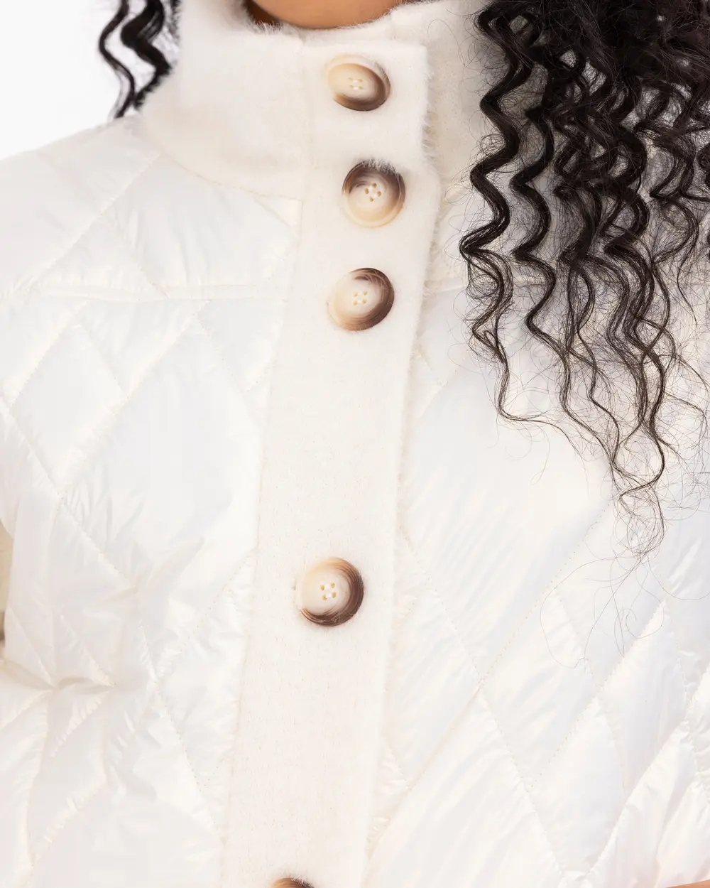 Quilted Detailed Buttoned Waist Length Jacket