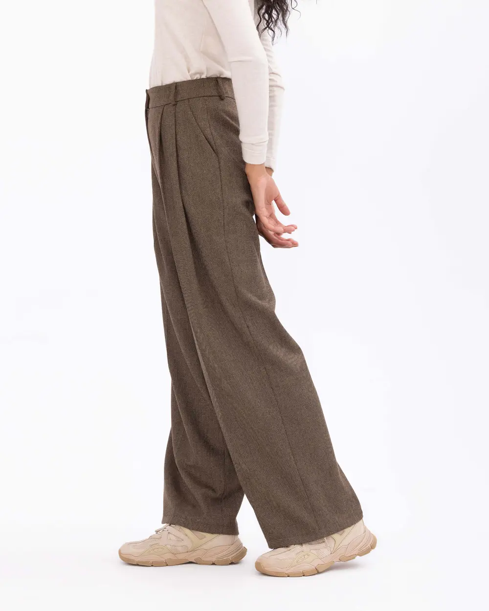 Pileli Bol Paçalı Palazzo Pantolon