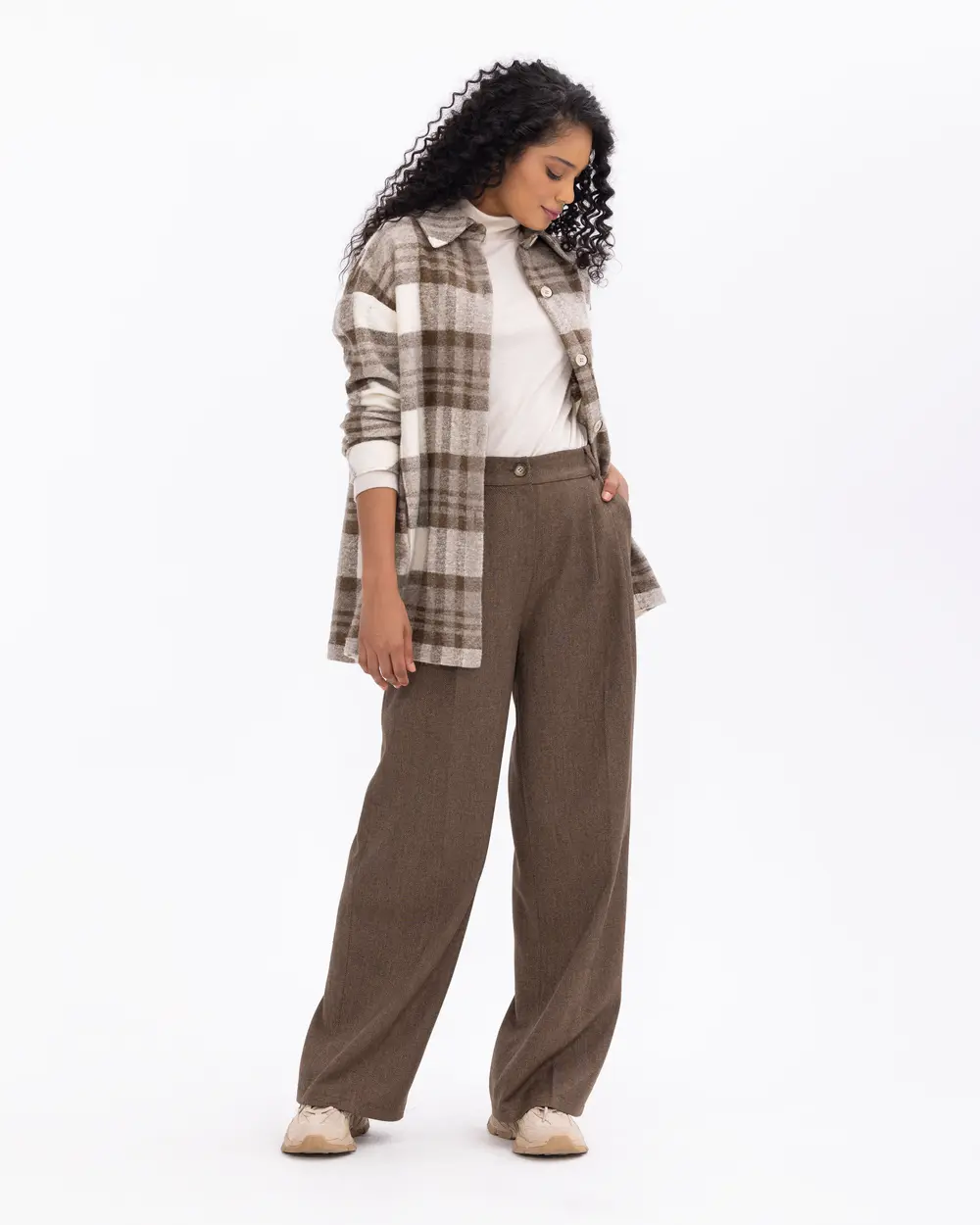 Pileli Bol Paçalı Palazzo Pantolon