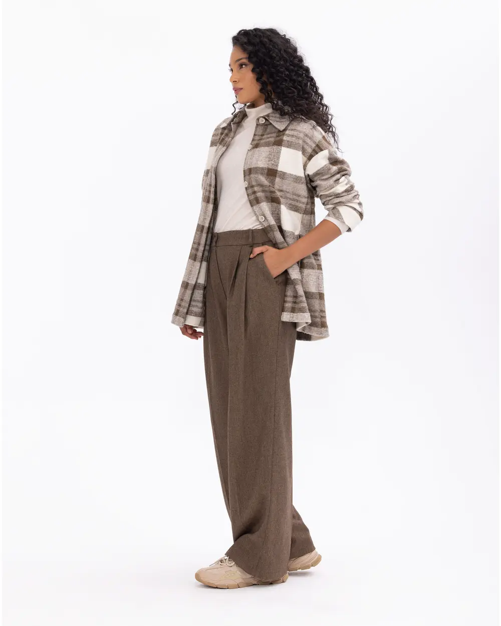 Pileli Bol Paçalı Palazzo Pantolon