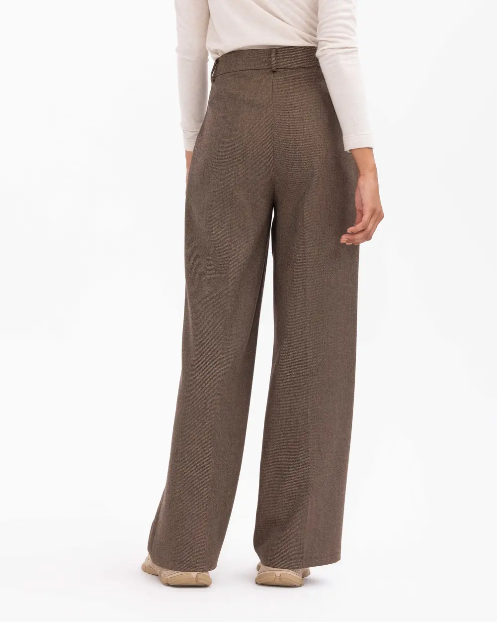 Pileli Bol Paçalı Palazzo Pantolon