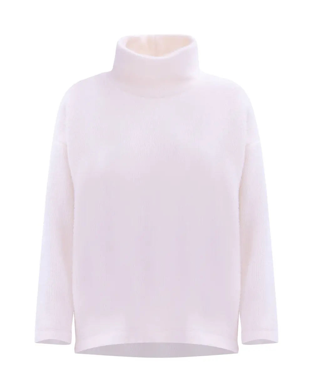 Straight Collar Knitwear Look Wide Cut Blouse