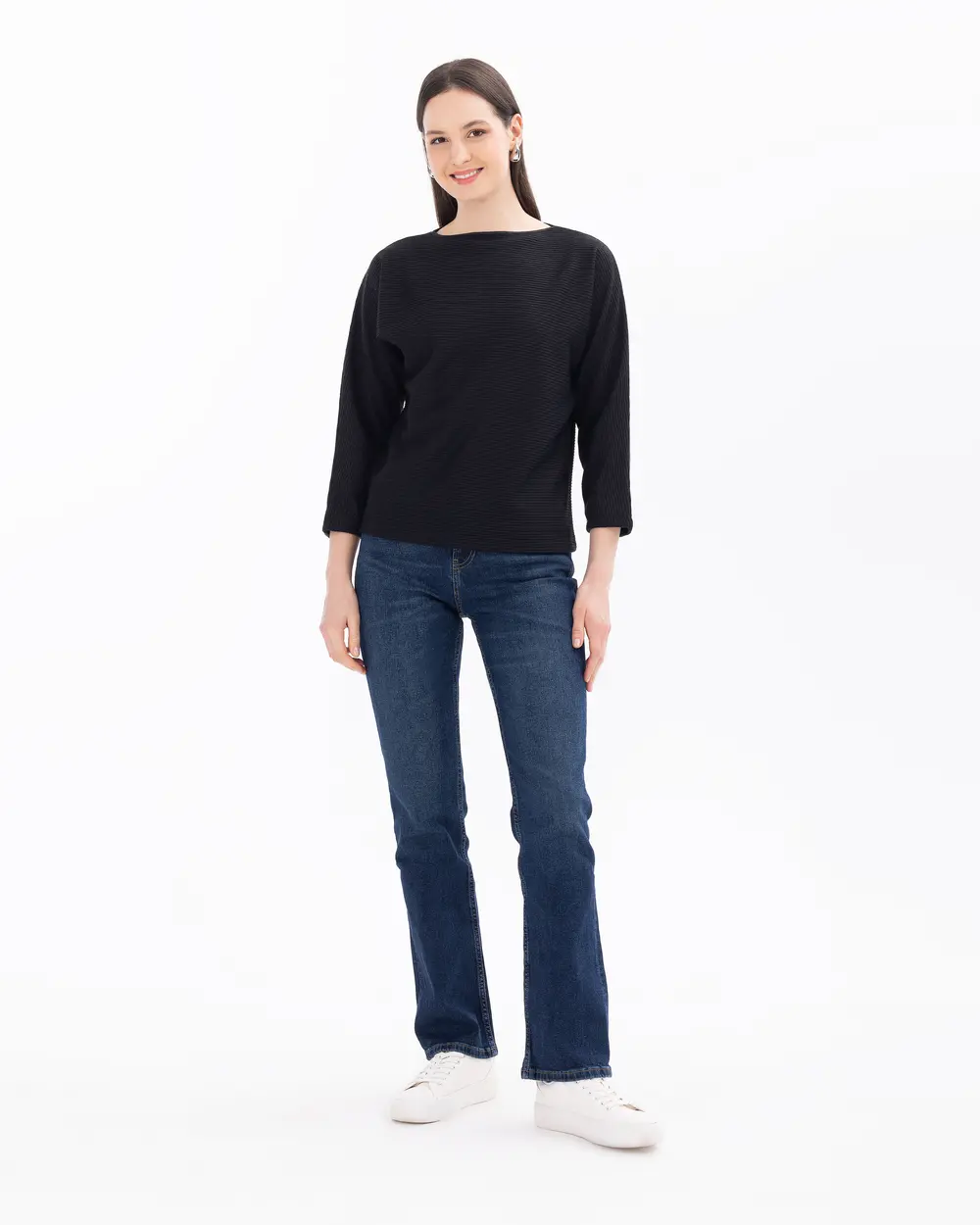 Batwing Sleeve Round Neck Blouse