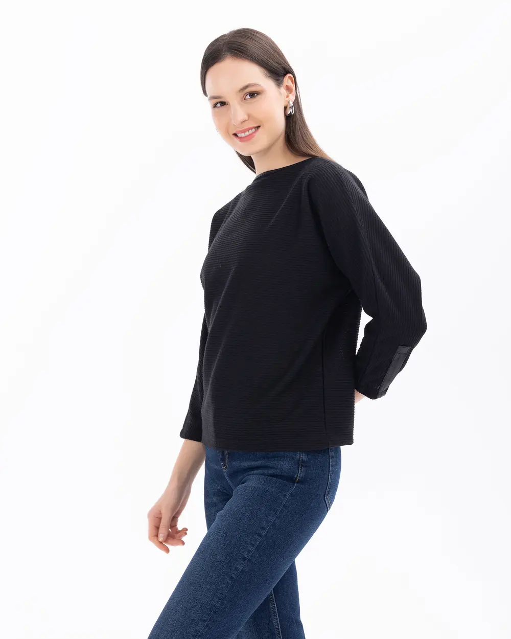 Batwing Sleeve Round Neck Blouse