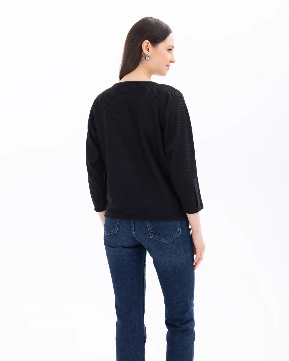 Batwing Sleeve Round Neck Blouse