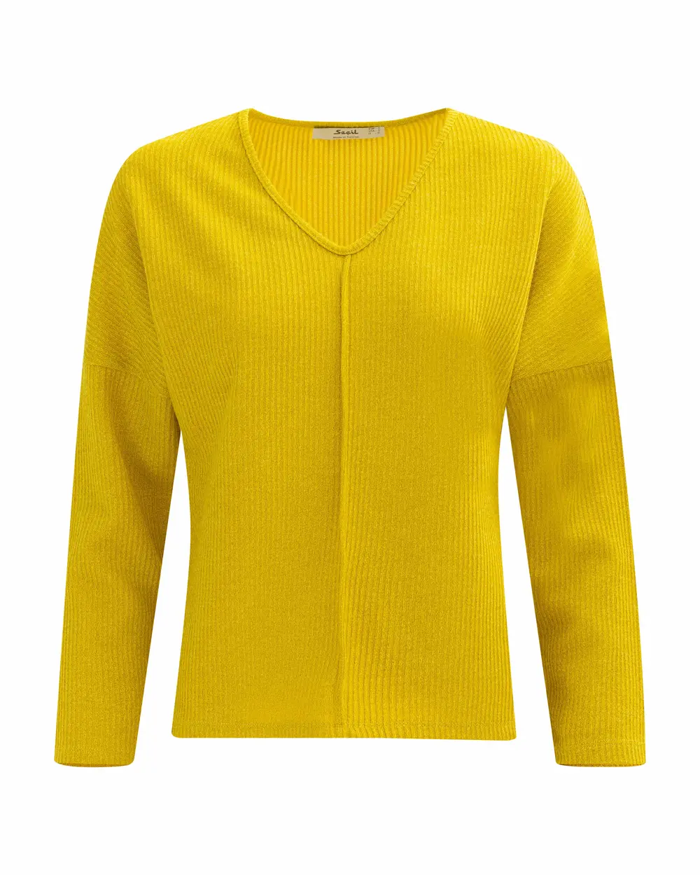 Knitted Fabric V-Neck Long Sleeve Blouse