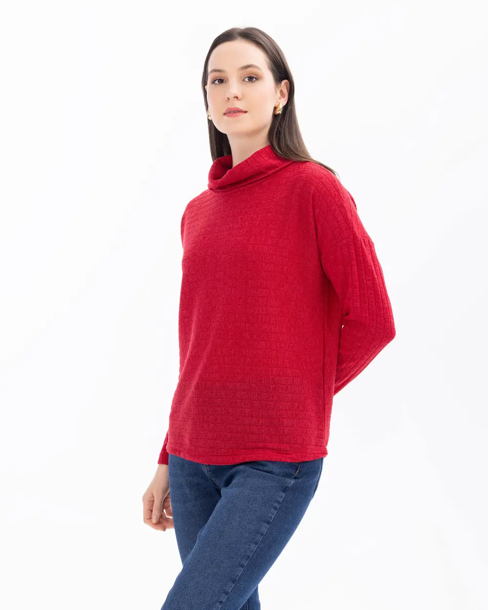 Turtleneck Short-Sleeve Basic Blouse