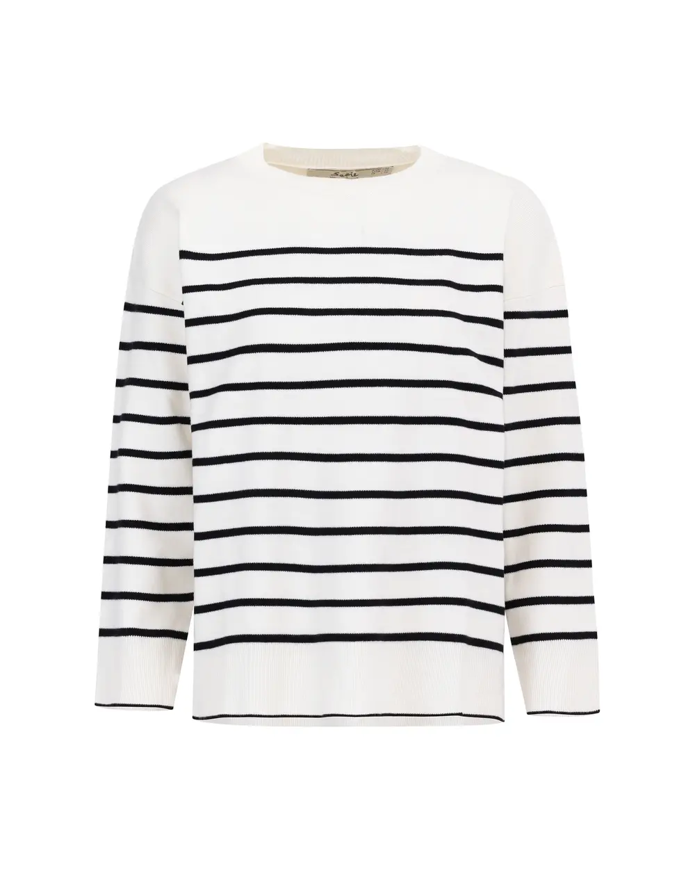 Striped Round Neck Knit Blouse